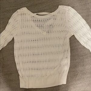 White House Black Market Cream Knit Sweater
